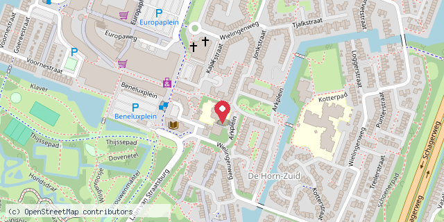 Een kaart met de locatie van 1e Montessorischool Alkmaar