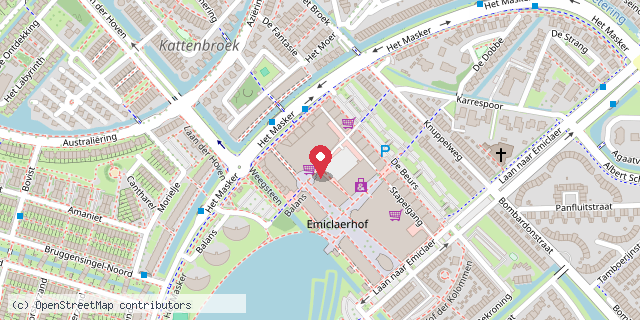 Een kaart met de locatie van Albert Heijn Emiclaer