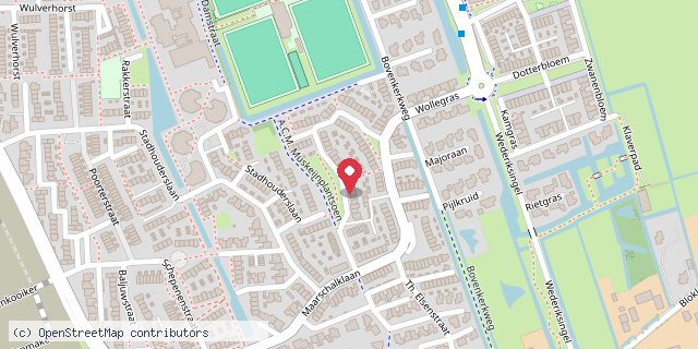 Een kaart met de locatie van Aletha's minibieb