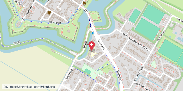 Een kaart met de locatie van Basisschool De Singel