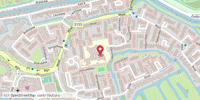 Een kaart met de locatie van Basisschool de Vuurvogel