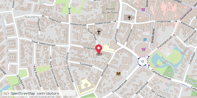 Een kaart met de locatie van Basisschool Het Baken