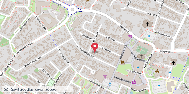 Een kaart met de locatie van Biene's minibieb