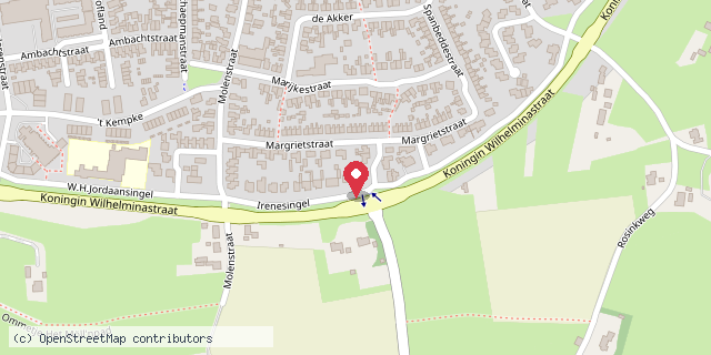 Een kaart met de locatie van Bloesem