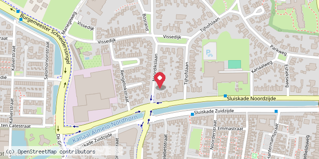 Een kaart met de locatie van Boekenhok Noordikslaan