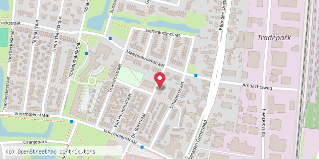 Een kaart met de locatie van Boekenkast Trefpunt