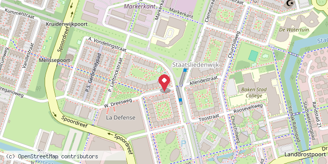 Een kaart met de locatie van Buurtcentrum 't Kardoes