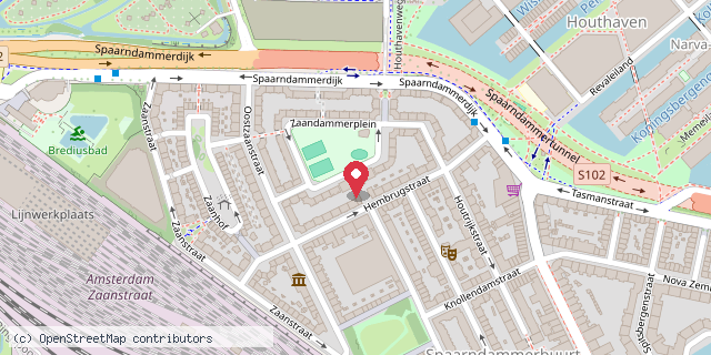 Een kaart met de locatie van Buurtcentrum Horizon