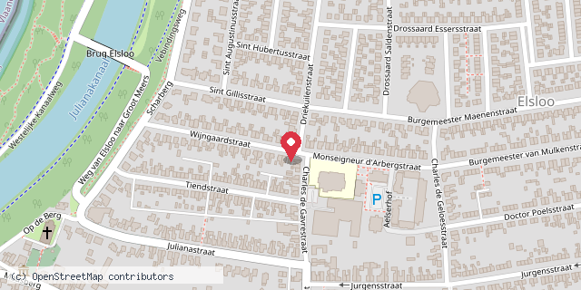 Een kaart met de locatie van Minibieb de Wingerd