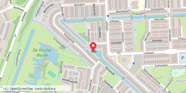 Een kaart met de locatie van Gropiuslijn 7 Zoetermeer
