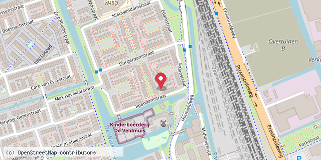 Een kaart met de locatie van JufLiz