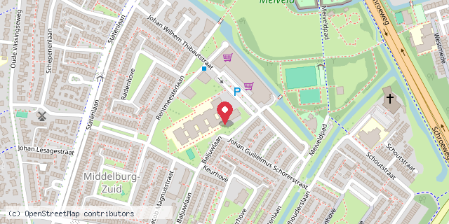 Een kaart met de locatie van Kameleon