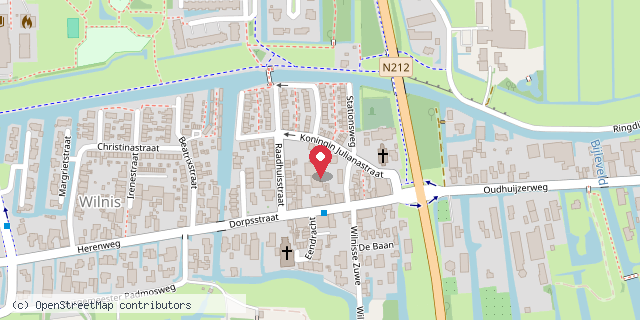 Een kaart met de locatie van Lezenderwijs Wilnis