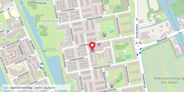 Een kaart met de locatie van Lobelia