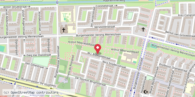 Een kaart met de locatie van logopedie westrand, locatie Slotermeer