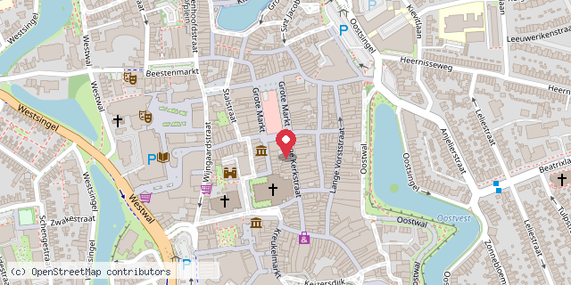 Een kaart met de locatie van Lunchcafé Stadhuis