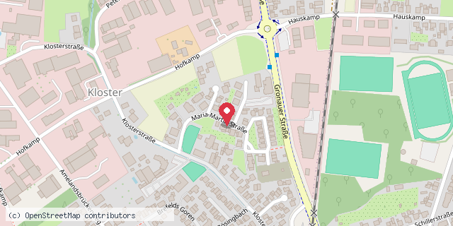 Een kaart met de locatie van Minibieb \/ Mini-B\u00fccherei Maria-Martin-Stra\u00dfe Gronau-Epe