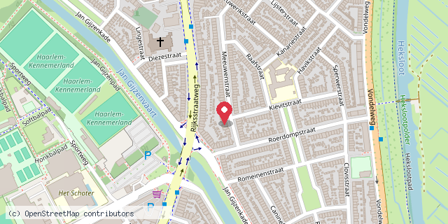 Een kaart met de locatie van Minibieb de Meeuw