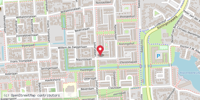 Een kaart met de locatie van Minibieb Hoevelaken
