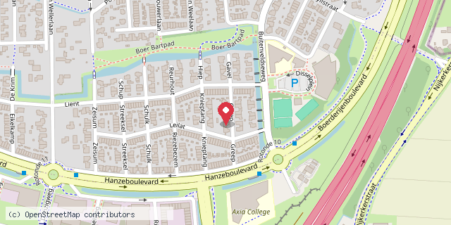 Een kaart met de locatie van Minibieb Hooglanderveen
