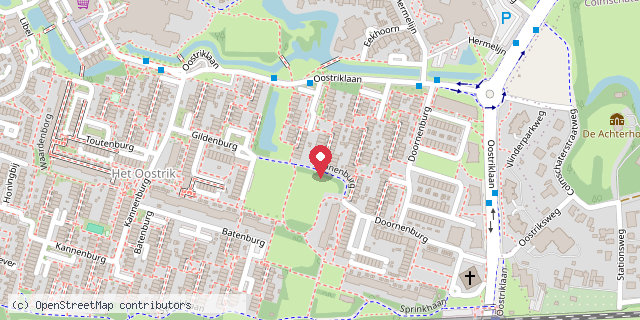 Een kaart met de locatie van Minibieb Slangenburg, Deventer