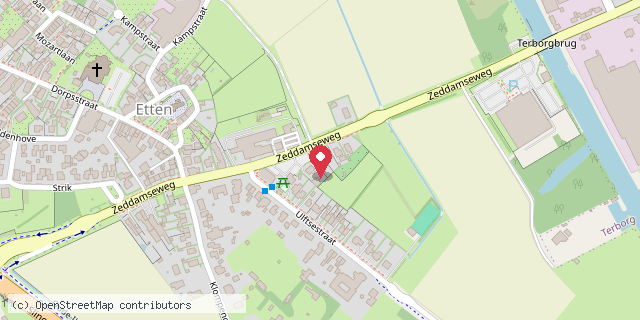 Een kaart met de locatie van MiniBieb Zeddamseweg Etten