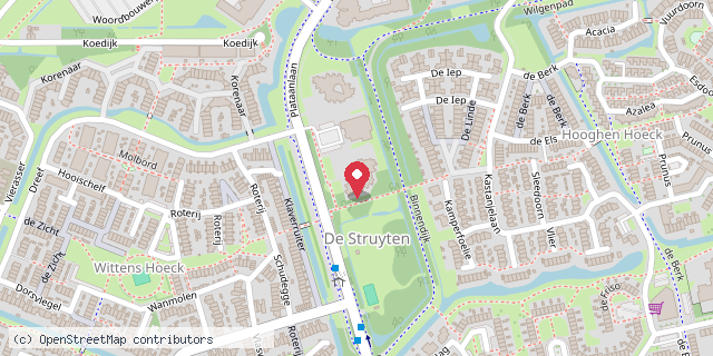 Een kaart met de locatie van OBS de Brandaris