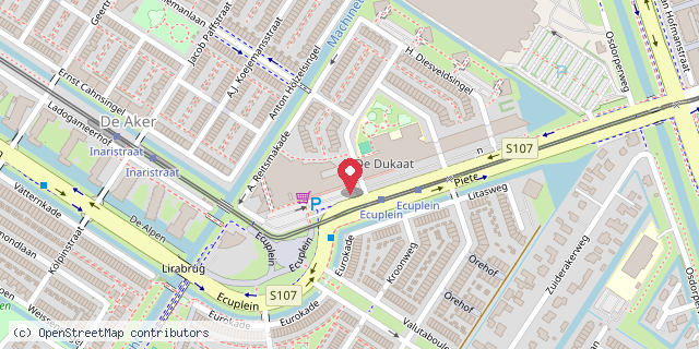 Een kaart met de locatie van OBS De Horizon