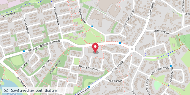 Een kaart met de locatie van OBS Haarschool