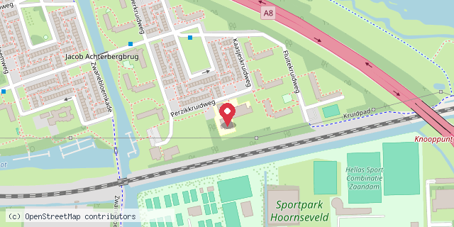 Een kaart met de locatie van OBS Kogerveld