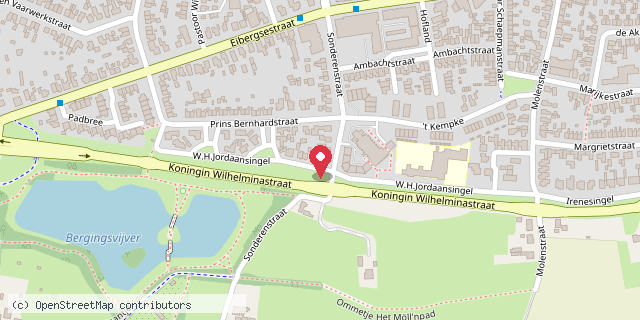 Een kaart met de locatie van Pius X