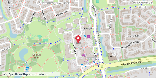 Een kaart met de locatie van Speel-O-theek Hoogeveen