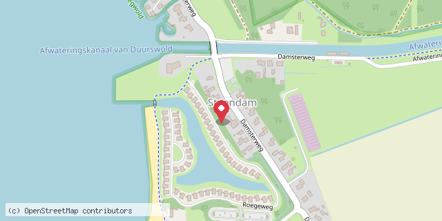 Een kaart met de locatie van Steendam