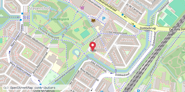 Een kaart met de locatie van Stevenshof Leiden