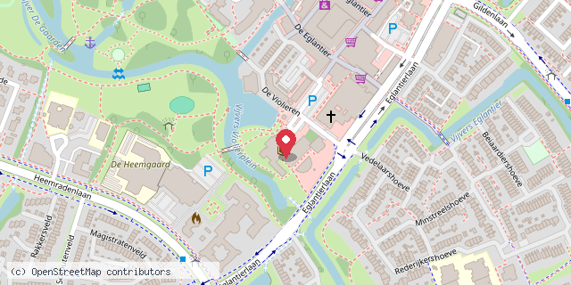Een kaart met de locatie van Wijkcentra De Stolp