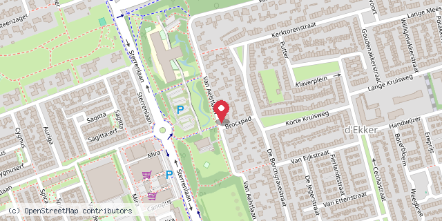 Een kaart met de locatie van Saskia van Dun