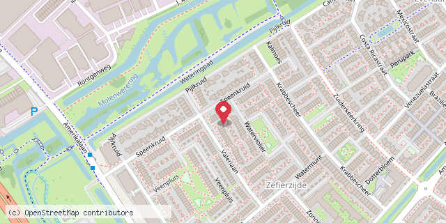 Een kaart met de locatie van Mini bieb speenkruid