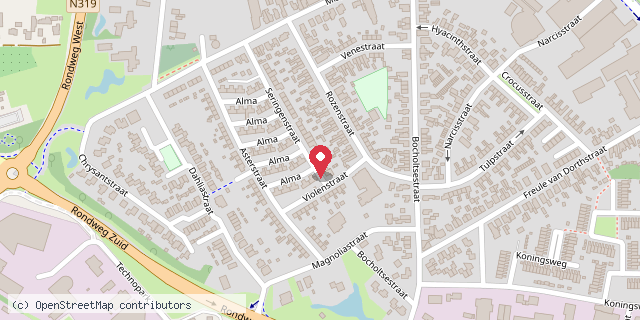 Een kaart met de locatie van minibieb winterswijk