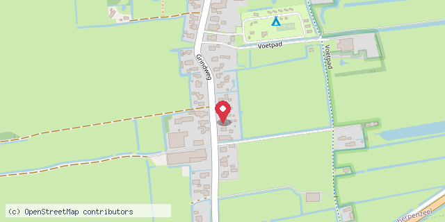 Een kaart met de locatie van Minibieb groote veenpolder