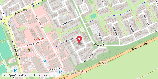 Een kaart met de locatie van Mini bieb van Doortje