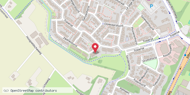 Een kaart met de locatie van Zwanenbieb
