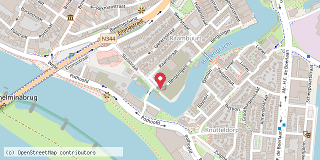 Een kaart met de locatie van Minibieb De Raem