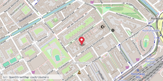 Een kaart met de locatie van Hogendorp minibieb