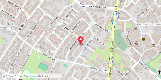 Een kaart met de locatie van Tamara Zonnenberg