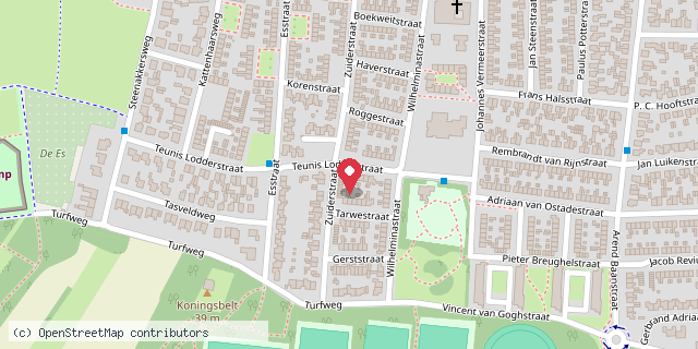 Een kaart met de locatie van Minibieb plan Zuid