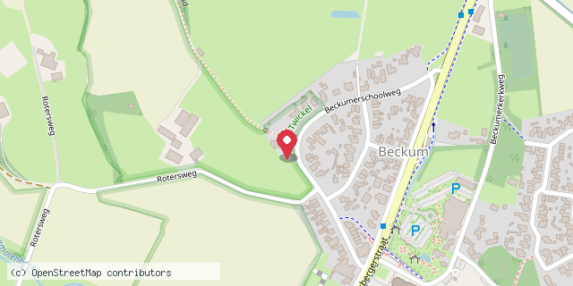 Een kaart met de locatie van Mieps Minibieb 't Proggiehoes Beckum
