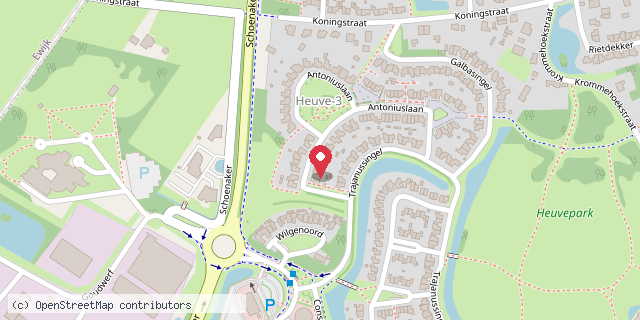 Een kaart met de locatie van Kampschreur