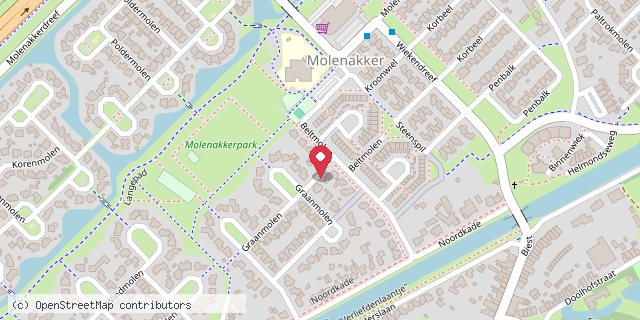 Een kaart met de locatie van Minibieb Madelon