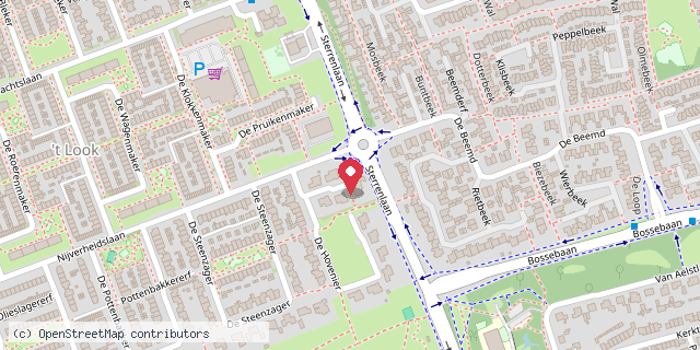 Een kaart met de locatie van Marianne van Kruijsdijk