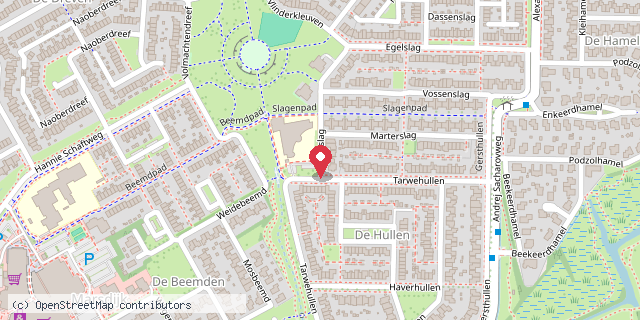 Een kaart met de locatie van Marcia Bouwmeester